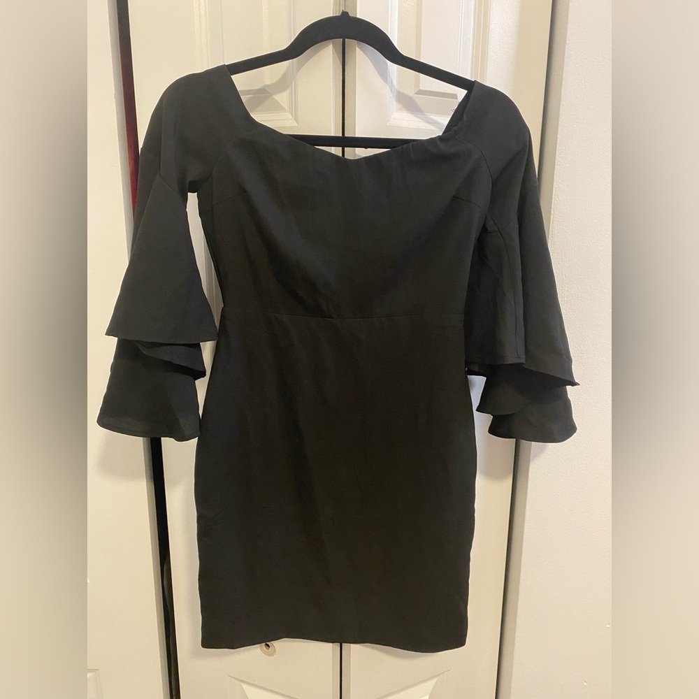 Black off the shoulder short dress